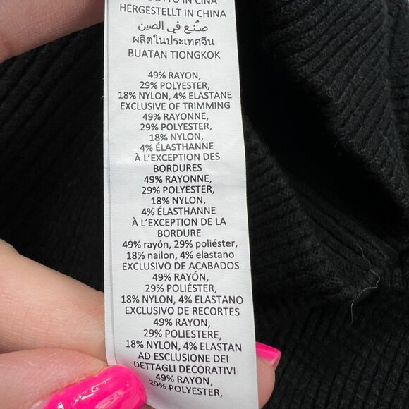 Alo Women's Waffle Weekend Escape Mock Neck Long Sleeve Black Size Medium - Picture 5 of 7